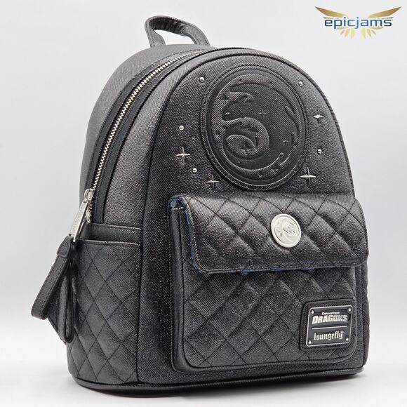 Loungefly DreamWorks How to Train Your Dragon Night Fury Quilted Mini Backpack - Picture 2 of 5